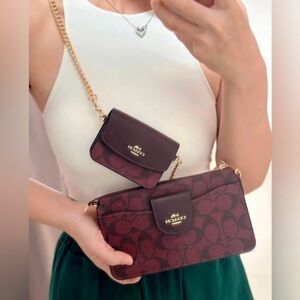 Coach Poppy Crossbody With Card Case In Signature Canvas